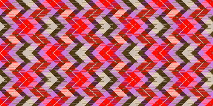 Red Seamless Checkered Rhombuses Pattern. Plaid Rug Background. Tartan Texture.