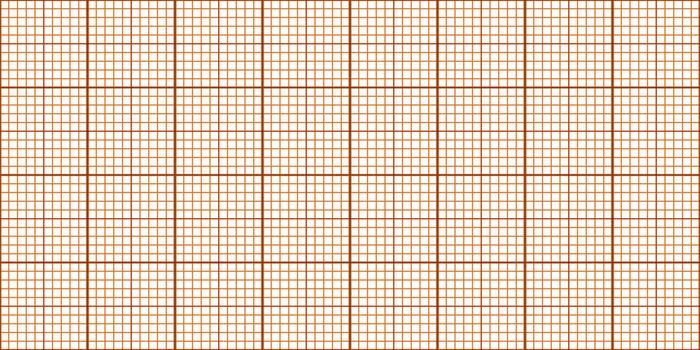 Orange Seamless Millimeter Paper Background. Tiling Graph Grid Texture. Empty Lined Pattern.
