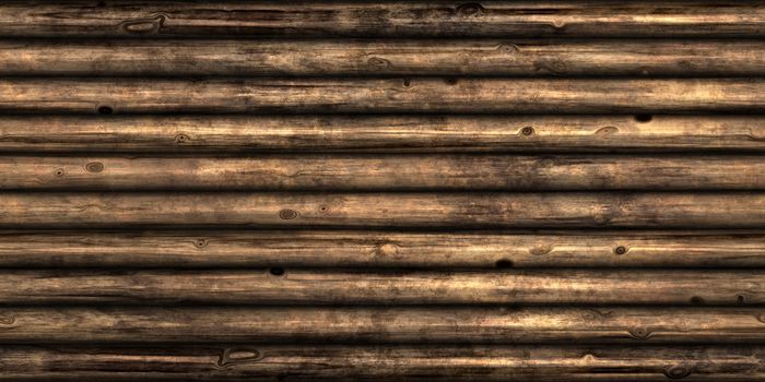 Seamless Logs Wall Background. Wood Surface Texture. 3D Rendering. 3D Illustration.