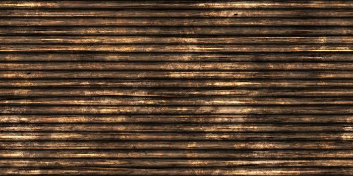 Seamless Old Logs Wall Background. Nature House Exterior. Wood Surface Texture. Natural Trees Backdrop. 3D Rendering. 3D Illustration.