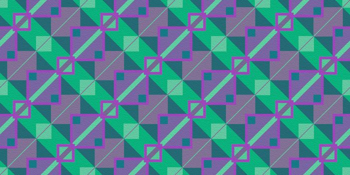 Deep Sea Green Lilac Purple Seamless Modern Maya Pattern Background. Geometric Ethnic Ornament Texture. Aztec Decorative Backdrop.