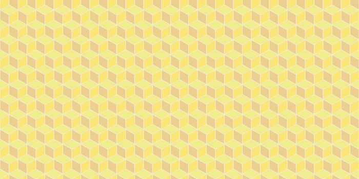 Yellow Honey Seamless Cube Pattern Background. Isometric Blocks Texture. Geometric 3d Mosaic Backdrop.
