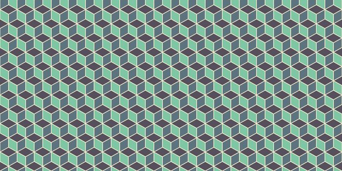 Pistachio Grey Seamless Cube Pattern Background. Isometric Blocks Texture. Geometric 3d Mosaic Backdrop.