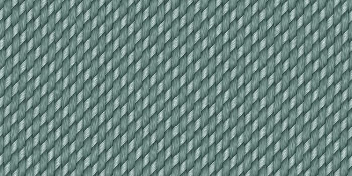 Deep Aqua Blue Cross Weave Texture. Wicker Rattan Background Surface. 3D Rendering. 3D Illustration.