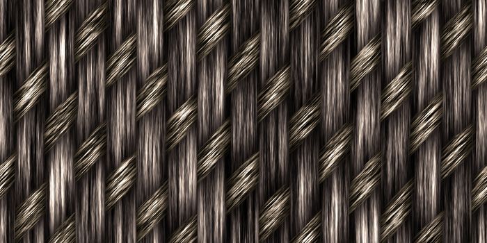 Macro Cross Weave Texture. Wicker Rattan Background Surface. 3D Rendering. 3D Illustration.