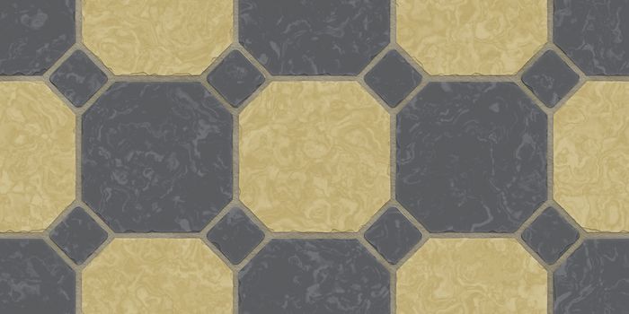 Sand Beige Dark Grey Seamless Classic Floor Tile Texture. Simple Kitchen, Toilet or Bathroom Mosaic Tiles Background. 3D rendering. 3D illustration.