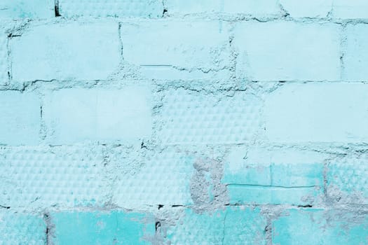 Painted Blue Bricks Wall