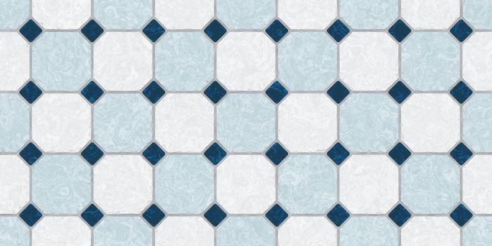 Gray Dark Blue Seamless Classic Floor Tile Texture. Simple Kitchen, Toilet or Bathroom Mosaic Tiles Background. 3D rendering. 3D illustration.