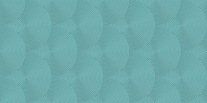 Vintage rings background. Blue art deco seamless texture. Metal circles pattern.