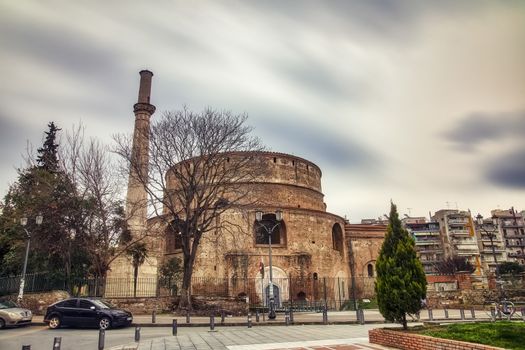 Thessaloniki, Greece - March 26, 2020:A view of empty streets, parks,  and attractions in Thessaloniki after Greece imposed a lockdown to slow down the spread of the coronavirus disease. long exposure