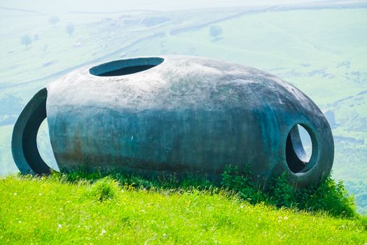 Viewing spaceship shaped house at Wycoller Counrty Park