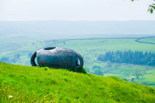 Viewing spaceship shaped viewing house at Wycoller Counrty Park