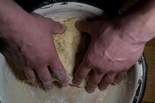 Knead the dough in a bowl