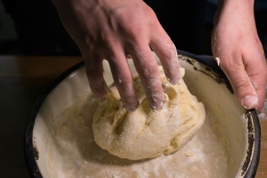 Knead the dough in a bowl