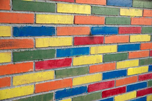 Colorful brick wall texture