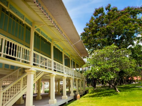 Retro building of old palace as tourist attractions