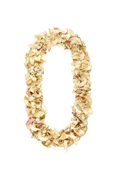 Number 0 made of pencil shavings for your project.