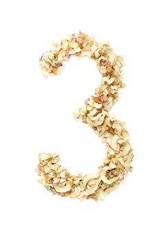 Number 3 made of pencil shavings for your project.