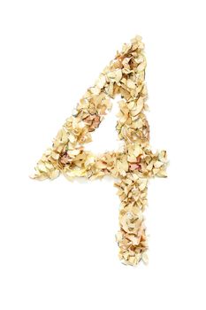 Number 4 made of pencil shavings for your project.