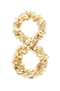 Number 8 made of pencil shavings for your project.