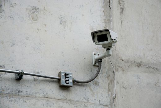 CCTV camera or surveillance operating with electric door in back