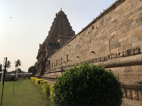 The Brihadisvara or Brihadeeswar temple located in Gangaikonda Cholapuram, Tamilnadu is one of the oldest structure built by Rajendra Chola-I in 11th Century AD. This is the Hindu temple built in Dravidian architecture style. The temple is entirely built with granite stones and the temple contains many monolithic sculptures in it. Also tamil words are inscribed in the wall of the temple. This temple is dedicated to Lord shiva and it is a UNESCO world heritage site.