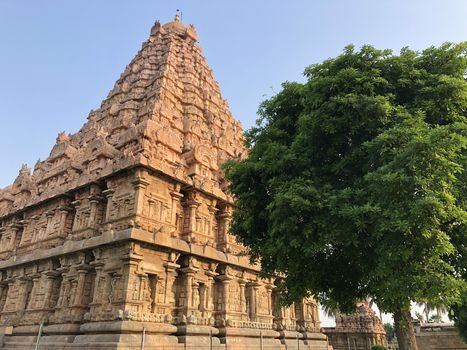 The Brihadisvara or Brihadeeswar temple located in Gangaikonda Cholapuram, Tamilnadu is one of the oldest structure built by Rajendra Chola-I in 11th Century AD. This is the Hindu temple built in Dravidian architecture style. The temple is entirely built with granite stones and the temple contains many monolithic sculptures in it. Also tamil words are inscribed in the wall of the temple. This temple is dedicated to Lord shiva and it is a UNESCO world heritage site.