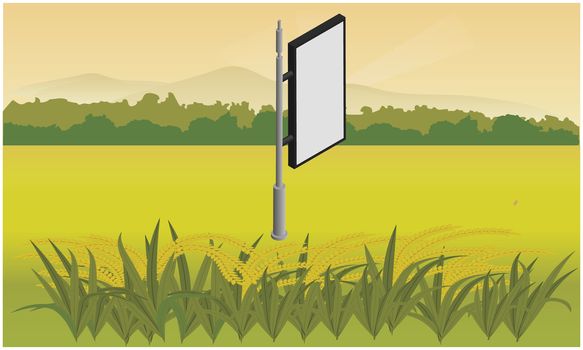 mock up illustration of bill board advertising in a farm