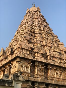 The Brihadisvara or Brihadeeswar temple located in Gangaikonda Cholapuram, Tamilnadu is one of the oldest structure built by Rajendra Chola-I in 11th Century AD. This is the Hindu temple built in Dravidian architecture style. The temple is entirely built with granite stones and the temple contains many monolithic sculptures in it. Also tamil words are inscribed in the wall of the temple. This temple is dedicated to Lord shiva and it is a UNESCO world heritage site.
