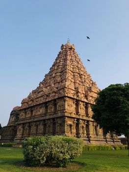 The Brihadisvara or Brihadeeswar temple located in Gangaikonda Cholapuram, Tamilnadu is one of the oldest structure built by Rajendra Chola-I in 11th Century AD. This is the Hindu temple built in Dravidian architecture style. The temple is entirely built with granite stones and the temple contains many monolithic sculptures in it. Also tamil words are inscribed in the wall of the temple. This temple is dedicated to Lord shiva and it is a UNESCO world heritage site.