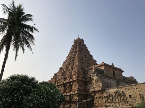 The Brihadisvara or Brihadeeswar temple located in Gangaikonda Cholapuram, Tamilnadu is one of the oldest structure built by Rajendra Chola-I in 11th Century AD. This is the Hindu temple built in Dravidian architecture style. The temple is entirely built with granite stones and the temple contains many monolithic sculptures in it. Also tamil words are inscribed in the wall of the temple. This temple is dedicated to Lord shiva and it is a UNESCO world heritage site.
