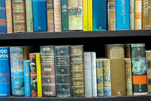 Old books in a library