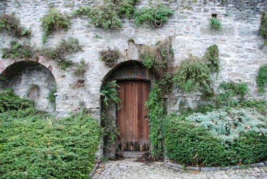 Side door of Castello di Serralunga d'Alba, Piedmont - Italy