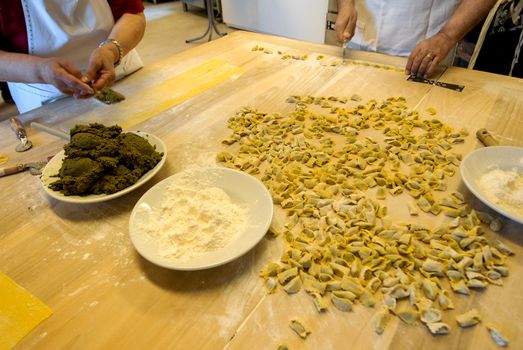 Agnolotti: home made pasta of the Langhe, Piedmont - Italy