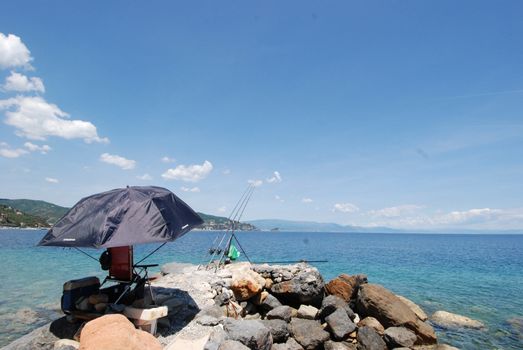 Location for sea fishing - Noli Beach, Italy