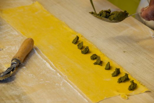 Agnolotti: home made pasta of the Langhe, Piedmont - Italy