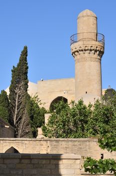 The mosque built in the Shirvanshahs palace in the 15th century in the capital  of Azerbaijan Baku