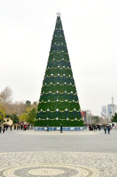 Baku, Azerbaijan, December 30, 2017. Baku welcomes the new 2018 year.