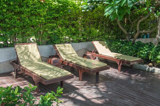 Chairs on a pool deck