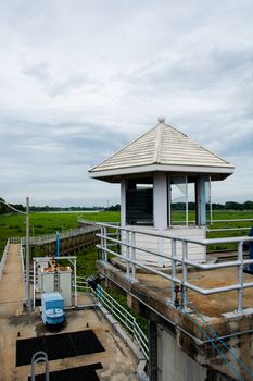 Electric control box of floodgate on the river