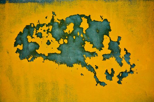 Background of old yellow painted wall