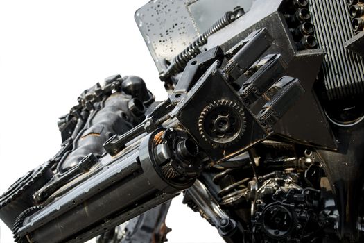 Hand of Metallic cyber or robot made from Mechanical ratchets