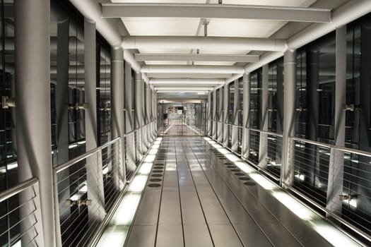 Travelator Tunnel in Airport Concourse
