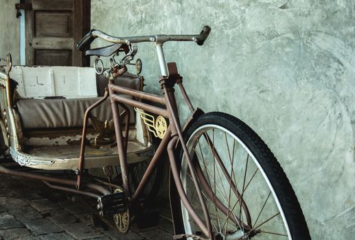 Old three-wheeler,Thailand tricycle in vintage style