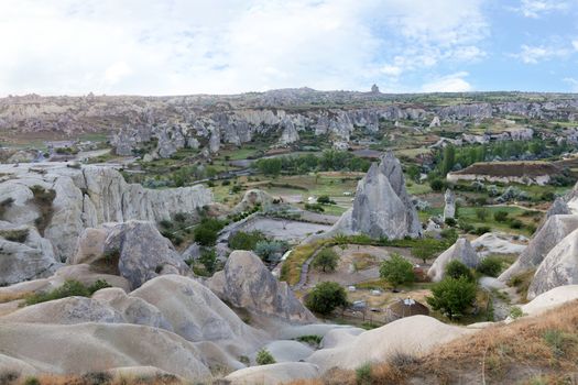 Open air landscape in Goreme national park. Cappadocia, Anatolia, Turkey.