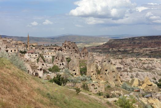 Open air landscape in Goreme national park. Cappadocia, Anatolia, Turkey.