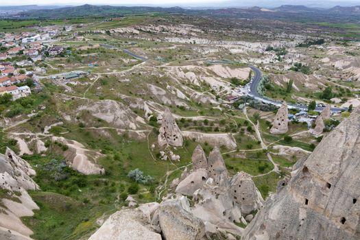 Open air landscape in Goreme national park. Cappadocia, Anatolia, Turkey.