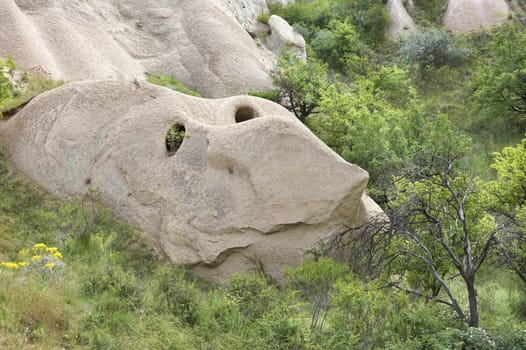 Cave houses Cappadocia cut in the rocks by Cappadocian Greeks