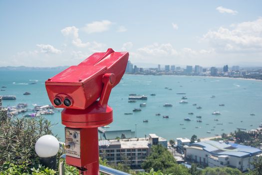 red camera Photo of Aerial zoom at pattaya