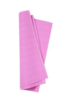 Pink woven cotton placemat isolated on white
